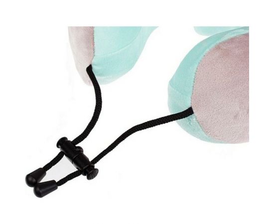 Дорожная подушка-подголовник для шеи BRADEX с завязками, серо-зелёная KZ 0558 – изображение 7