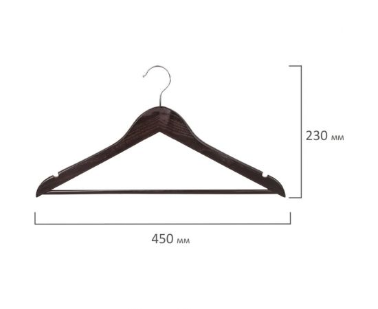 Вешалки-плечики BRABIX Стандарт комплект 5 шт, дерево 601162 – изображение 7