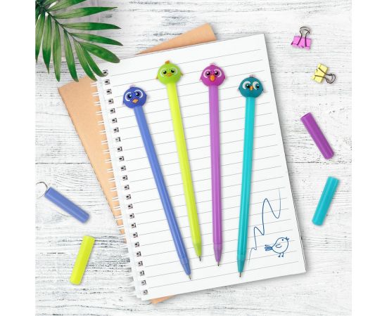 Шариковая ручка ЮНЛАНДИЯ с топпером П??енец корпус ассорти, синяя, узел 0.7 мм 143811 – изображение 7