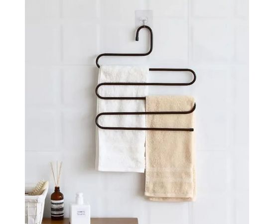 Вешалка для брюк и одежды BRABIX Змейка, 5 секций, 34x36 см, белая 608465 – изображение 8