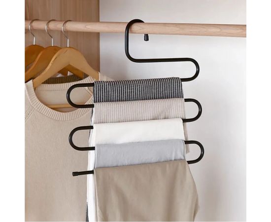 Вешалка для брюк и одежды BRABIX Змейка, 5 секций, 34x36 см, белая 608465 – изображение 10