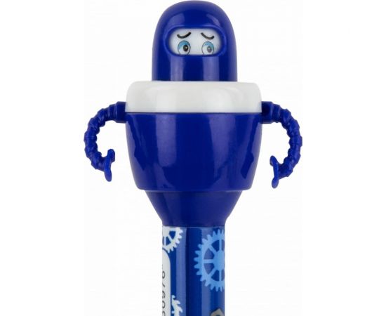 Фигурная шариковая ручка ЮНЛАНДИЯ Робот корпус ассорти, синяя, узел 0.7 мм 143790 