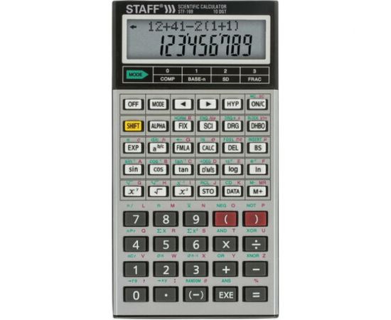 Двухстрочный инженерный калькулятор STAFF STF-169 143х78мм, 242 функции, 10+2 разрядов, 250138 