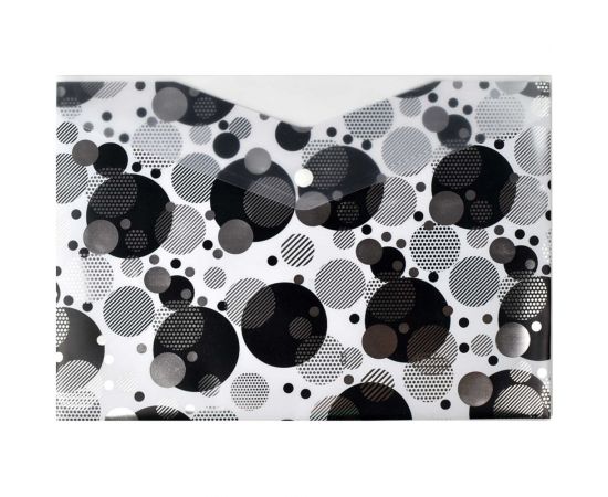 Папка для документов Феникс + КРУГИ полипропилен, А4, 33.3x23.5 см, 2 отделения, кнопка, тиснение фольгой, УФ-печать 49682 