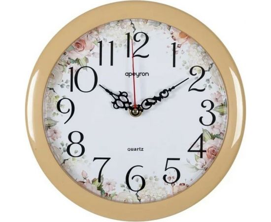 Настенные круглые часы Apeyron цвет корпуса бежевый, пластик, 23 см PL200906 