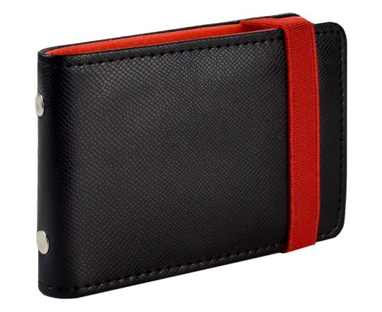 Визитница Феникс + Змея черный, красный, 110x80 мм, 12 односторонних карманов, ПВХ, застежка - резинка 45293 