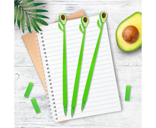 Фигурная шариковая ручка ЮНЛАНДИЯ Авокадо мягкий силиконовый корпус, синяя, узел 0.7 мм 143794 