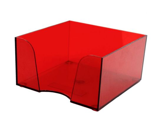 Пластбокс для бумажного блока ОСКОЛПЛАСТ 9х9х5 см, бордо прозрачный 995-07 