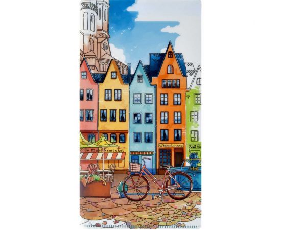 Папка для документов Феникс + Город полипропилен, 11x20.5 см, 1 отделение, 1 впаянный карман, 1 впаянный уголок, УФ-печать 53258 