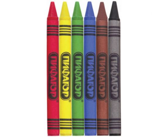 Восковые карандаши ПИФАГОР СОЛНЫШКО набор 6 цветов 227278 