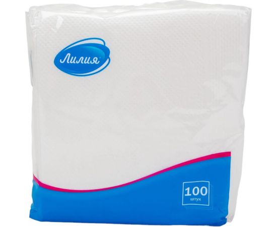 Бумажные салфетки Лилия 24x24 1 слой 100 листов Белый 80 