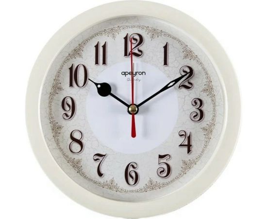 Будильник Apeyron, круглый, цвет корпуса слоновая кость, пластик, 15 см, источник питания 1 батарейка PLT213034 