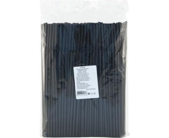 Трубочка AVIORA 5x240 мм, с изгибом, чёрная, 250 шт в упаковке 401-979 