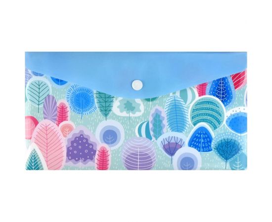 Папка для документов Феникс + СКАЗОЧНЫЙ ЛЕС полипропилен, 26x14 см, 1 отделение, кнопка, УФ-печать 59367 