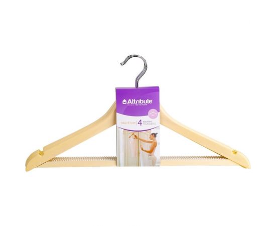 Набор универсальных вешалок ATTRIBUTE SILUET CREAM 44см, 4шт AHP224 – изображение 2