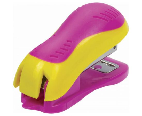 Степлер ЮНЛАНДИЯ МИНИ №10, до 15 листов, с антистеплером, желто-розовый 228491 – изображение 2