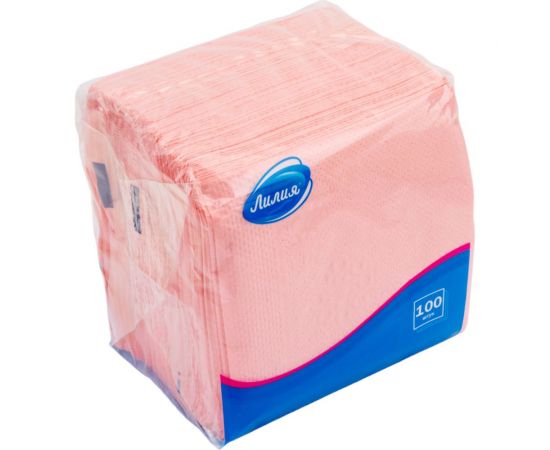 Бумажные салфетки Лилия 24x24, розовый, 1 слой, 100 листов 749 – изображение 2