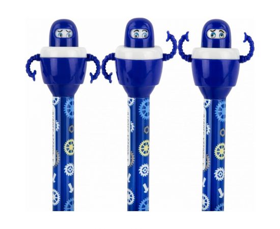 Фигурная шариковая ручка ЮНЛАНДИЯ Робот корпус ассорти, синяя, узел 0.7 мм 143790 – изображение 2