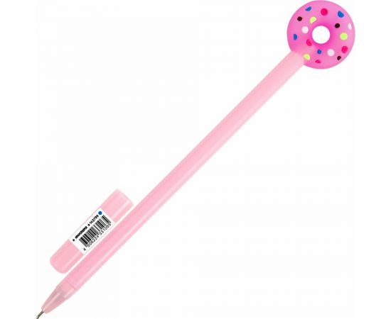 Шариковая ручка ЮНЛАНДИЯ Пончик с топпером, корпус ассорти, синяя, узел 0.7 мм 143799 – изображение 2