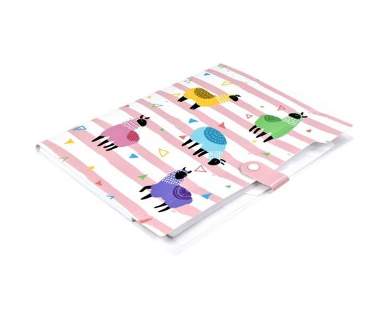 Папка для документов Феникс + АЛЬПАКИ полипропилен, А4, 32.5x22x1.7 см, 8 отделений, кнопка, дно с расширением, УФ-печать 48309 – изображение 2