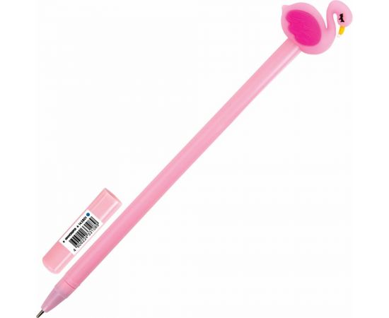 Шариковая ручка ЮНЛАНДИЯ Лебедь с топпером корпус ассорти, синяя, узел 0.7 мм 143801 – изображение 2