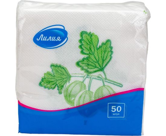 Салфетки бумажные 24x24 с рисунком Вкус лета 1слой 50листов Лилия 1602 – изображение 2