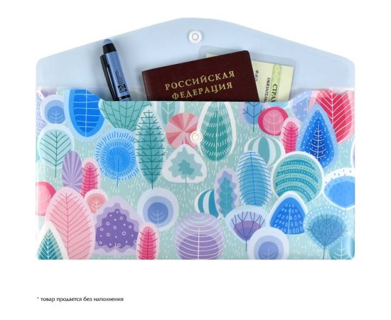 Папка для документов Феникс + СКАЗОЧНЫЙ ЛЕС полипропилен, 26x14 см, 1 отделение, кнопка, УФ-печать 59367 – изображение 3