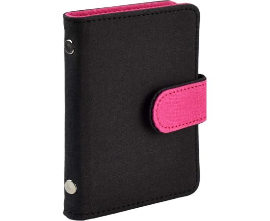 Визитница Феникс + Джинс графитовый, малиновый, 110x80 мм, 16 односторонних карманов, ПВХ, застежка - скрытая кнопка 45954 – изображение 3