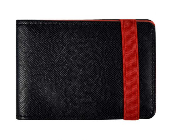 Визитница Феникс + Змея черный, красный, 110x80 мм, 12 односторонних карманов, ПВХ, застежка - резинка 45293 – изображение 3