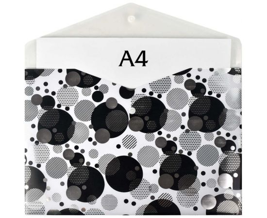 Папка для документов Феникс + КРУГИ полипропилен, А4, 33.3x23.5 см, 2 отделения, кнопка, тиснение фольгой, УФ-печать 49682 – изображение 3