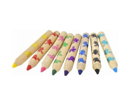 Набор акварельных карандашей Каляка-Маляка 12 цветов утолщенные, цветной принт фольгой на корпусе с точилкой КАМКМ12 – изображение 3