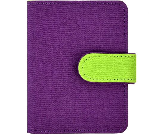 Визитница Феникс + Джинс фиолетовый, салатовый, 110x80 мм, 16 односторонних карманов, ПВХ, застежка - скрытая кнопка 45955 – изображение 3
