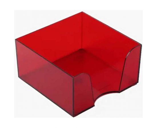 Пластбокс для бумажного блока ОСКОЛПЛАСТ 9х9х5 см, бордо прозрачный 995-07 – изображение 3