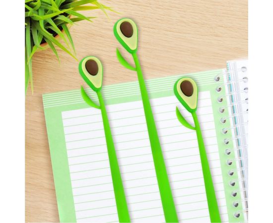 Фигурная шариковая ручка ЮНЛАНДИЯ Авокадо мягкий силиконовый корпус, синяя, узел 0.7 мм 143794 – изображение 3