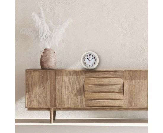 Будильник Apeyron, круглый, цвет корпуса слоновая кость, пластик, 15 см, источник питания 1 батарейка PLT213034 – изображение 3