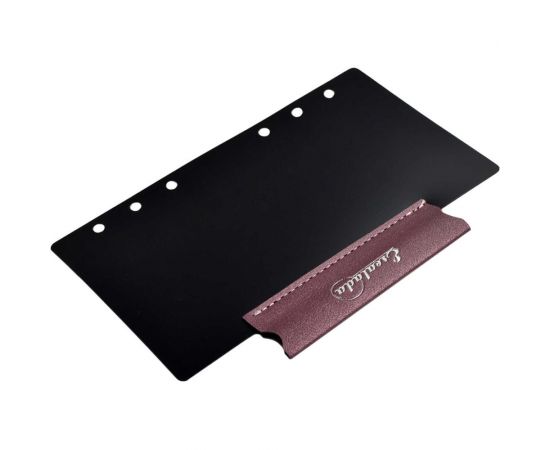 Сменный разделитель Феникс+ ЧЁРНЫЙ пластик, искусственная кожа краст, 95x170 мм, петля для ручки, бандероль + ПЭТ-пакет 50305 – изображение 3