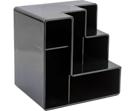 Подставка для канцелярских мелочей ОСКОЛПЛАСТ 6 отделений, черная 601-02 – изображение 3