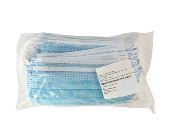 Одноразовая защитная Маска Спец трехслойная на резинках с носовым фиксатором 50 шт МАСКА-50 – изображение 3