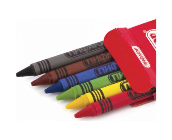 Восковые карандаши ПИФАГОР СОЛНЫШКО набор 6 цветов 227278 – изображение 3