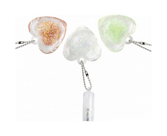 Шариковая ручка ЮНЛАНДИЯ Хрустальное сердце с подвеской, детали ассорти, синяя, узел 0.7 мм 143792 – изображение 3