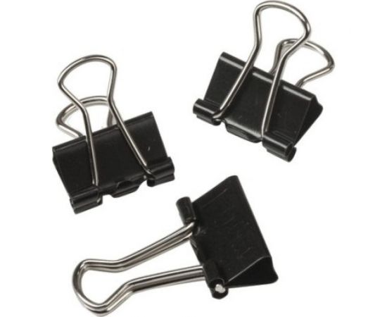 Зажимы для бумаг ОФИСМАГ комплект 12 шт, 15 мм, на 45 листов, черные, картонная коробка 226762 – изображение 3