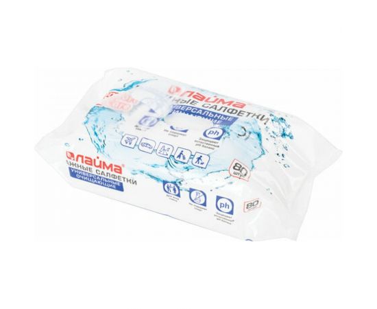 Влажные салфетки ЛАЙМА универсальные очищающие для всей семьи, 80 шт. 128080 – изображение 4