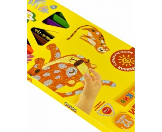 Набор цветных карандашей Каляка-Маляка Премиум 12 цветов утолщенный, супермягкий грифель, трехгранные КМКМ12 – изображение 4