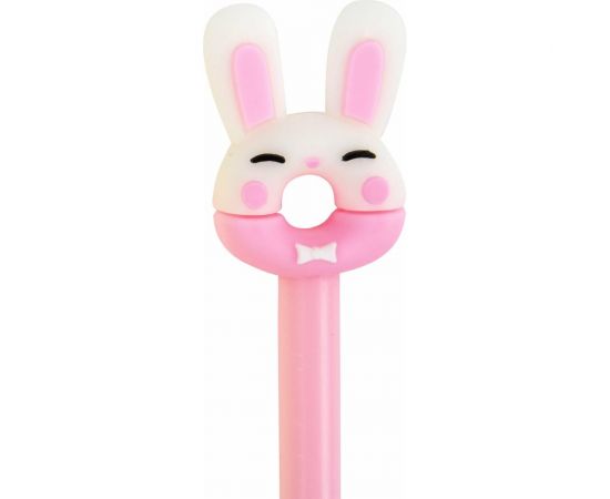 Шариковая ручка ЮНЛАНДИЯ с топпером Зайка-пончик корпус ассорти, синяя, 0.7 мм 143802 – изображение 4