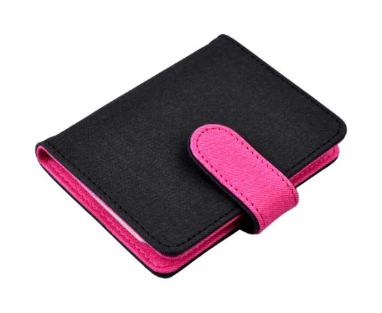 Визитница Феникс + Джинс графитовый, малиновый, 110x80 мм, 16 односторонних карманов, ПВХ, застежка - скрытая кнопка 45954 – изображение 4