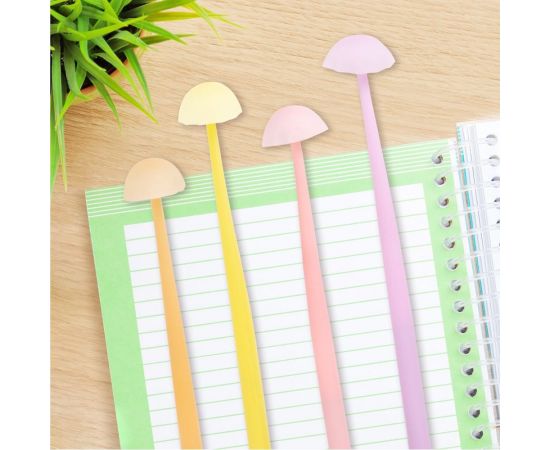 Фигурная шариковая ручка ЮНЛАНДИЯ Гриб силиконовый корпус, ассорти, синяя, узел 0.7 мм 143796 – изображение 4