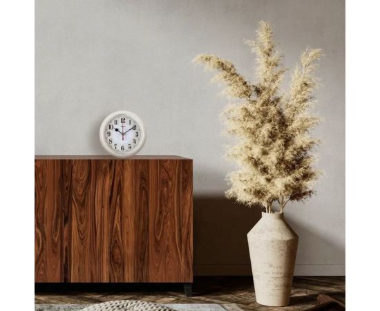 Будильник Apeyron, круглый, цвет корпуса слоновая кость, пластик, 15 см, источник питания 1 батарейка PLT213034 – изображение 4