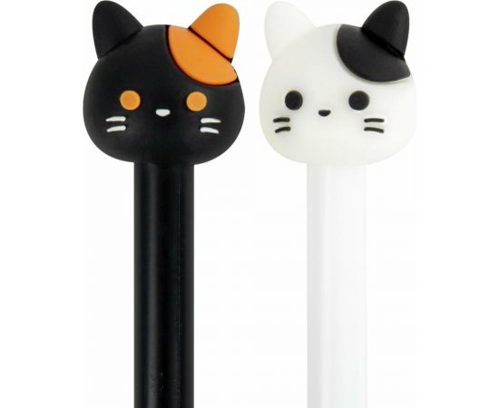 Шариковая ручка ЮНЛАНДИЯ с топпером Кошка корпус ассорти, синяя, узел 0.7 мм 143804 – изображение 4