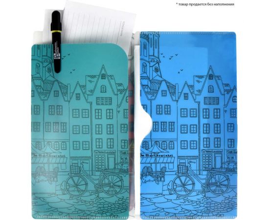 Папка для документов Феникс + Город полипропилен, 11x20.5 см, 1 отделение, 1 впаянный карман, 1 впаянный уголок, УФ-печать 53258 – изображение 4