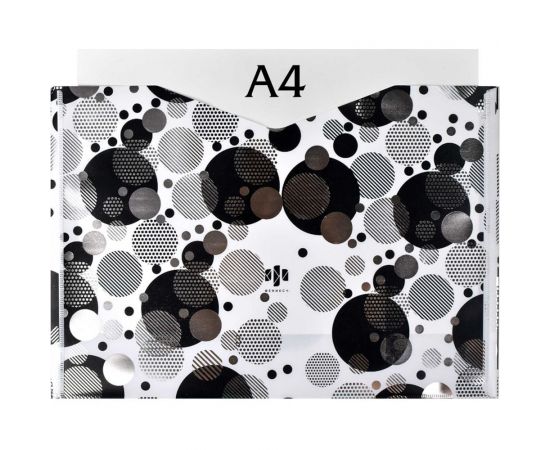 Папка для документов Феникс + КРУГИ полипропилен, А4, 33.3x23.5 см, 2 отделения, кнопка, тиснение фольгой, УФ-печать 49682 – изображение 4